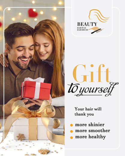 Slick Back Hair Brush & Hair Wax Stick Set - Tames Frizz & Smooths Flyaways - Sleek Ponytails, Buns, Edges - Styling Cream/Gel/Balm/Pomade Stick for Women - Styling Accessories for Girls & Kids